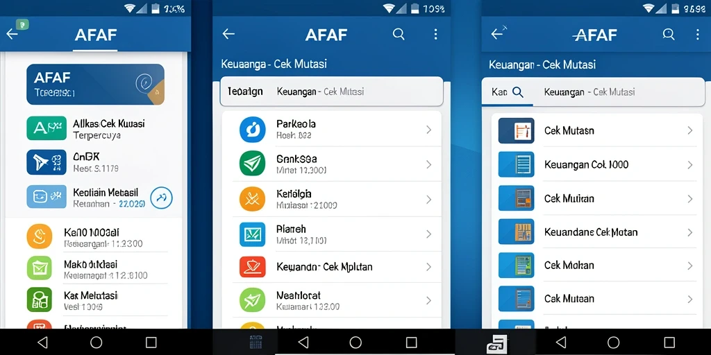 Tampilan antarmuka AFAF untuk memantau mutasi keuangan.