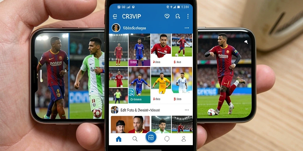 Tampilan antarmuka aplikasi CR7VIP yang mudah digunakan untuk kolase foto.