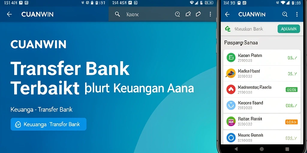 Tampilan antarmuka pengguna CUANWIN untuk fungsi Transfer Bank yang intuitif.