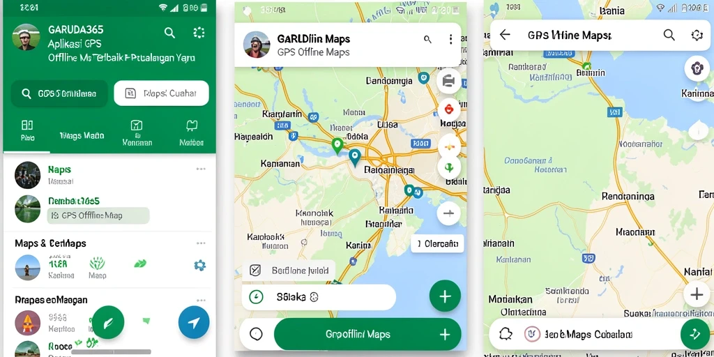 Antarmuka GARUDA365 menampilkan peta dan navigasi GPS yang intuitif.
