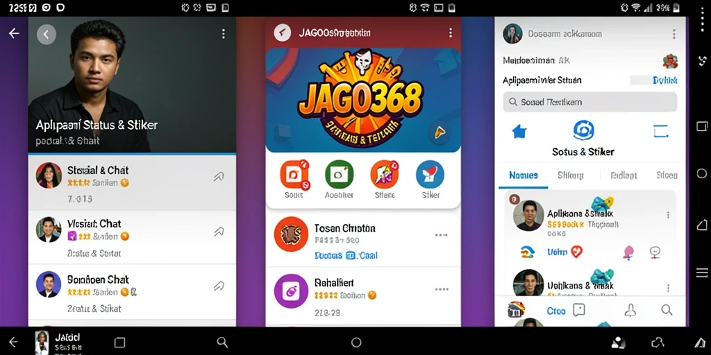 Antarmuka JAGO368 dengan berbagai pilihan stiker menarik.