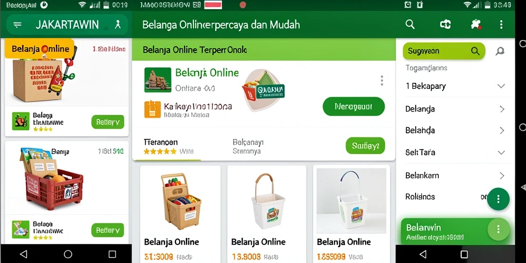 Antarmuka <strong>JAKARTAWIN</strong> yang user-friendly untuk belanja online.