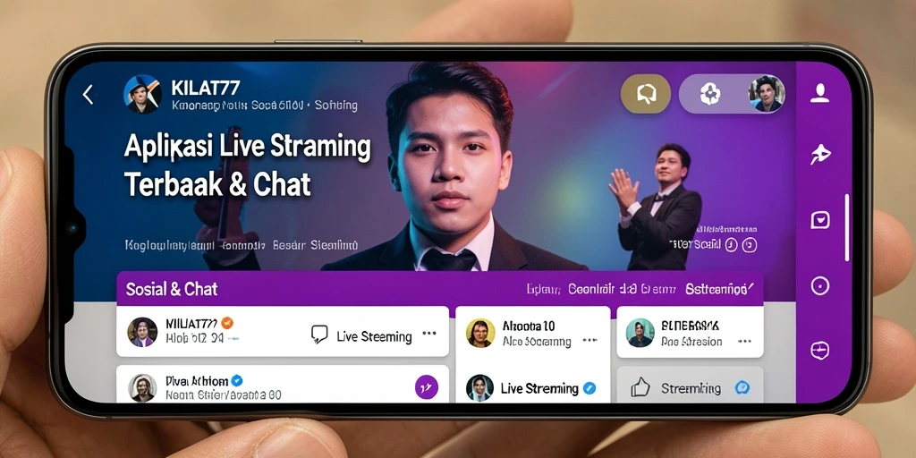 Antarmuka aplikasi KILAT77 yang intuitif dan menarik untuk Live Streaming.