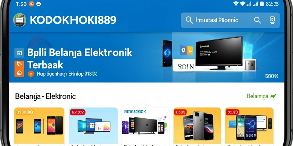 Tampilan utama aplikasi KODOKHOKI889 dengan fungsi belanja elektronik yang intuitif.