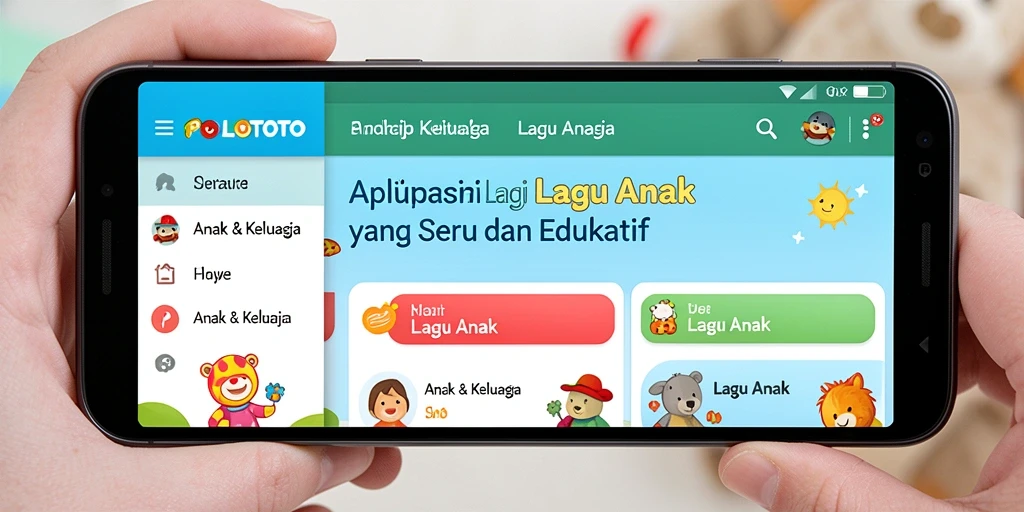 Antarmuka user-friendly POLOTOTO dengan berbagai lagu anak.