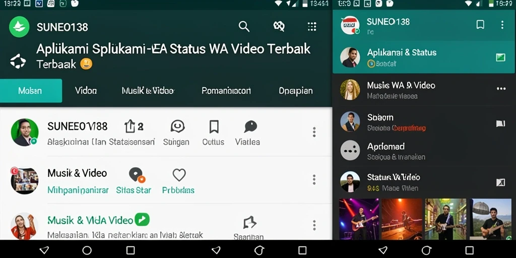 Antarmuka SUNEO138 yang user-friendly untuk Status WA Video.